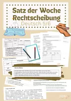 Vorschau - Arbeitsblätter - Satz der Woche: Rechtschreibung üben Klasse 5/6 - Deckblatt