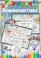 Vorschau - Mal- und Bastelvorlagen - Gemeinschaftsbild Kooperatives Poster 2 Versionen - Deckblatt