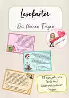 Vorschau - Fördermaterial/Inklusion - Kunterbunte Lesekartei mit Fragen - Deckblatt