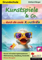 Vorschau - Arbeitsblätter - Kunstspiele und Co durch die coole Kunstbrille | Wahrnehmung, Konzentration, Kreativität, Malen | Kunst Grundschule Klasse 1-4 Farbdruck Lösungen - Deckblatt