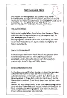 Vorschau - Arbeitsblätter - Stunde zum Harz (Mittelgebirge) / Klasse 4 - Seite 1