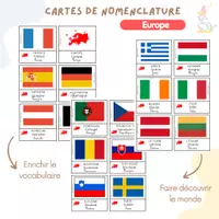 Aperçu - Apprentissages en autonomie - Cartes de nomenclature Pays d’Europe – Montessori - Page de couverture