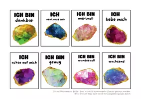 Vorschau - Anderer Materialtyp - Mutmachkarten Kristalle & Edelsteine | Positive Affirmationen für mehr Selbstvertrauen | Klasse 5–7 - Seite 3