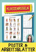 Vorschau - Arbeitsblätter - Klassenregeln Poster und Arbeitsblätter für die Grundschule - Deckblatt