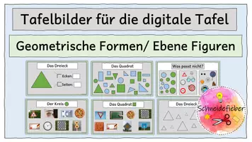 Vorschau - Fördermaterial/Inklusion - Tafelmaterial, geometrische Formen, ebene Figuren, Geometrie - Deckblatt