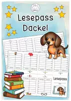 Vorschau - Arbeitsblätter - Lesepass Dackel | Klassentiere - Deckblatt
