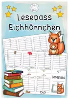 Vorschau - Arbeitsblätter - Lesepass Eichhörnchen | Klassentiere - Deckblatt