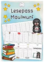 Vorschau - Arbeitsblätter - Lesepass Maulwurf | Klassentiere - Deckblatt