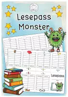Vorschau - Arbeitsblätter - Lesepass Monster | Klassentiere - Deckblatt