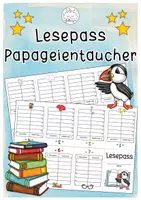 Vorschau - Arbeitsblätter - Lesepass Papageientaucher | Klassentiere - Deckblatt