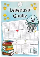 Vorschau - Arbeitsblätter - Lesepass Qualle | Klassentiere - Deckblatt