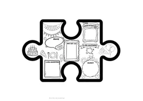 Vorschau - Mal- und Bastelvorlagen - Puzzle Steckbrief Gemeinschaftsbild Gemeinschaftspuzzle - Seite 1