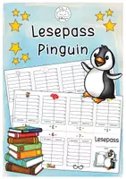 Vorschau - Arbeitsblätter - Lesepass Pinguin | Klassentiere - Deckblatt