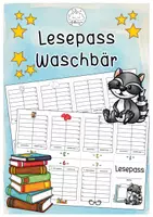 Vorschau - Arbeitsblätter - Lesepass Waschbär | Klassentiere - Deckblatt