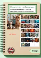 Vorschau - Bildkarten - Zuordnungsbilder: lebendig oder nicht (Kennzeichen d. Lebendigen) - Deckblatt