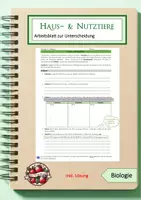 Vorschau - Arbeitsblätter - Unterscheidung von Haus- und Nutztieren - Deckblatt