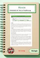 Vorschau - Arbeitsblätter - Fortpflanzung von Hunden - Deckblatt