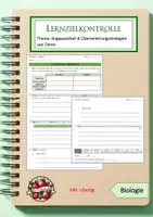 Vorschau - Test - Lernzielkontrolle: Angepasstheit (Bio) - Deckblatt