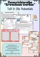 Vorschau - Arbeitsblätter - Die Pubertät (Erwachsen werden) inkl. Lösungen! - Deckblatt