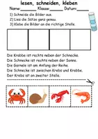 Vorschau - Arbeitsblätter - Tiere im Wasser Leserätsel - Lesen, schneiden, kleben - DaZ/DaF, Deutsch, Sachunterricht - Seite 2