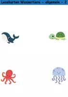 Vorschau - Arbeitsblätter - Lesekarten/Bildkarten Tiere im Wasser einfach - DaZ/DaF, Deutsch (Grundschule) - Seite 2