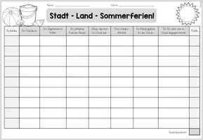 Vorschau - Arbeitsblätter - Denkspiel zum Schuljahresbeginn/-ende: "Stadt, Land, Sommerferien" (Kl.3/4) - Seite 2