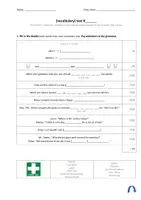 Vorschau - Test - Orange Line 3 Unit 2 (Station 2, reading corner, film corner) - Vokabeltest / vocabulary test - Deckblatt
