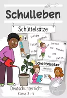 Vorschau - Aufgabenkarten - Schüttelsätze "Schulleben" Klassenregeln und Dienste - Deckblatt