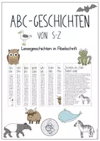 Vorschau - Arbeitsblätter - Lesegeschichten - Tiergeschichten von S bis Z - Deckblatt