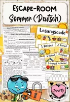 Vorschau - Arbeitsblätter - Escape Room Sommer (Mathe & Deutsch / Kl. 1,2,3,4) | Materialpaket - Seite 1