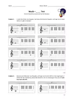 Vorschau - Test - Von der Note zur Taste - Test (Vorbereitung Klasenmusizieren; Tonnamen, Töne im Notenliniensystem und auf der Klaviatur) - Seite 2
