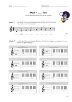 Vorschau - Test - Von der Note zur Taste - Test (Vorbereitung Klasenmusizieren; Tonnamen, Töne im Notenliniensystem und auf der Klaviatur) - Deckblatt