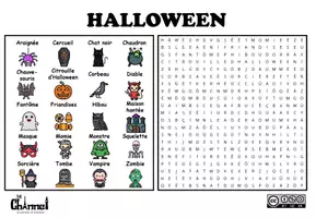 Aperçu - Feuilles d'exercices - VOCABULAIRE D’HALLOWEEN – 20 Mots mêlés - Page 1