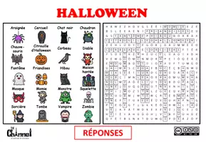 Aperçu - Feuilles d'exercices - VOCABULAIRE D’HALLOWEEN – 20 Mots mêlés - Page 3