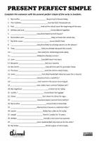 Aperçu - Feuilles d'exercices - PRESENT PERFECT SIMPLE – Mind Map & Worksheet - Page 1