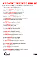 Aperçu - Feuilles d'exercices - PRESENT PERFECT SIMPLE – Mind Map & Worksheet - Page 2