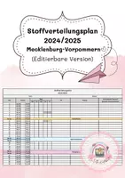 Vorschau - Lehrpläne/Lehrermaterial - Stoffverteilungsplan/Jahresplan für das Schuljahr 2024/2025 Mecklenburg-Vorpommern - Deckblatt