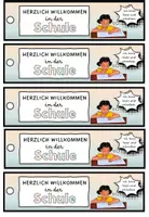 Vorschau - Mal- und Bastelvorlagen - Lesezeichen "Herzlich willkommen in der Schule" Willkommensgruß / Willkommensgeschenk Schuljahresanfang - Seite 3