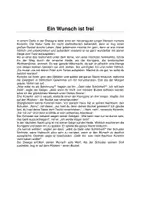 Vorschau - Stundenentwürfe - Fragen zur Geschichte "Ein Wunsch ist Frei", 4.-6. Klasse - Seite 1