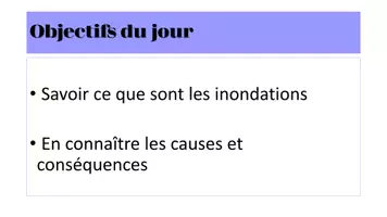 Aperçu - Préparation de séance / Séance complète - Les inondations - Causes et conséquences - Page 1