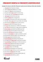 Aperçu - Feuilles d'exercices - PRESENT SIMPLE & CONTINUOUS – Worksheet & Mind Maps - Page 2