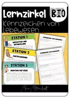 Vorschau - Arbeitsblätter - Lernzirkel zu den Kennzeichen der Lebewesen - Deckblatt