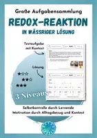 Vorschau - Arbeitsblätter - Redoxreaktionen - 35+ Übungen mit Kontext und Lösung (Redox in wässriger Lösung) - Deckblatt
