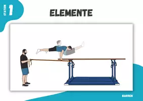 Vorschau - Stationenlernen - Barren ⎮ Elemente (16 Stationskarten für deinen Sportunterricht) - Seite 1
