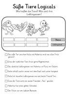 Vorschau - Arbeitsblätter - Logicals: süße Tiere - Seite 3