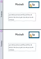 Vorschau - Arbeitsblätter - Miniheft Grundwortschatz "tz" - Seite 1