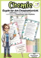 Vorschau - Arbeitsblätter - Regeln Chemieunterricht editierbar PowerPoint / KeyNote - Deckblatt