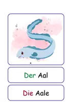 Vorschau - Spiele - XXL Lesekarten/Bildkarten Tiere im Wasser Einzahl und Mehrzahl - DaZ/DaF, Deutsch (Grundschule) - Seite 1