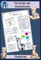Vorschau - Arbeitsblätter - Steckbriefe Alpakaklasse/ Lamaklasse 🦙 – Kennenlernmaterial Grundschule mit dem Klassentier Alpaka oder Lama 🦙 - Deckblatt