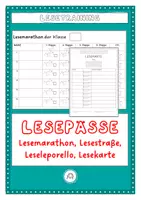 Vorschau - Arbeitsblätter - Lesepässe. Lesemarathon. Lesetraining mit Elternbrief - Deckblatt